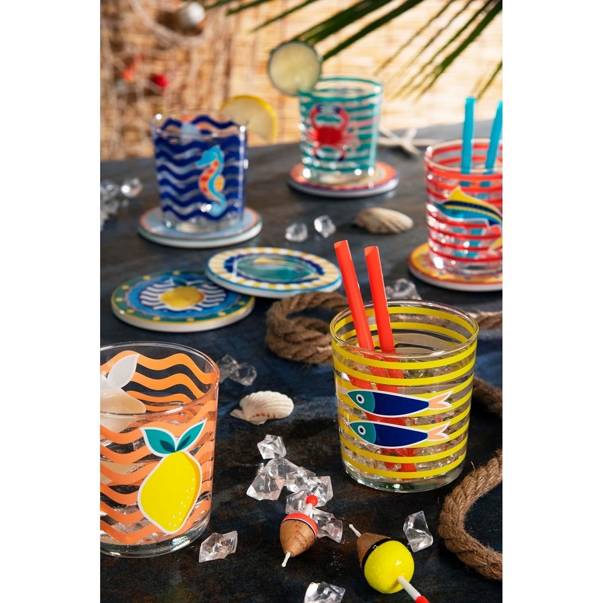 Acquista online Excelsa set of 6 Corfu glasses, multicoloured glass cod.67134 Excelsa